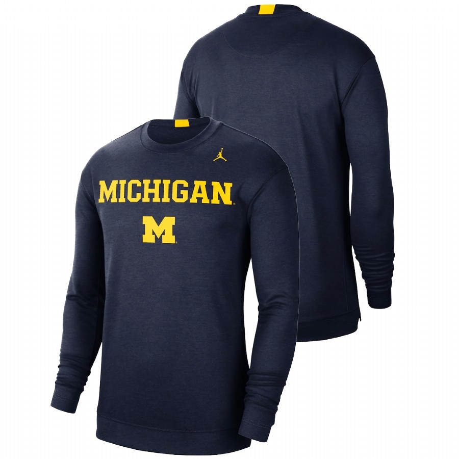 Michigan Wolverines Men's NCAA Navy Team Spotlight Longsleeve College Basketball T-Shirt PUB5849EB